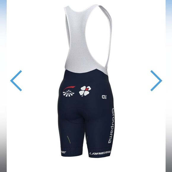 GROUPAMA  MENS FDJ BIB SHORTS 2023 DARK BLUE -WHITE SIZE SMALL CYCING BIKE - Picture 2 of 9